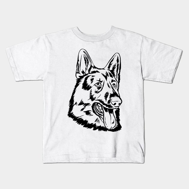 German Shepherd Kids T-Shirt by CuteSyifas93